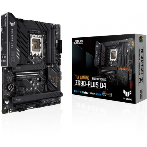 ASUS TUF GAMING Z690-PLUS D4, 4xDDR4, 4xM.2 HDMI, DP, 2xType-C, 12.Nesil, LGA1700 Soket, ARGB Gaming Anakart