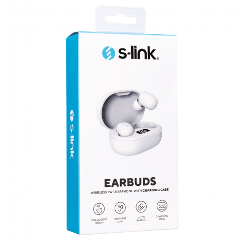 S-LINK SL-TWS05, Mobil Telefon Uyumlu, Bluetooth, Mikrofonlu, Kulakiçi Kulaklık (Beyaz)