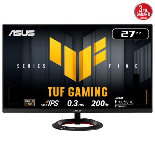 ASUS TUF GAMING VG279Q5R 27" 0.3ms, 200Hz, Full HD, DP, 2xHDMI, Hoparlör, Fast IPS LED, ELMB Sync Premium, GAMING Monitör
