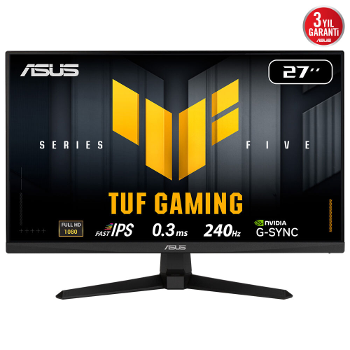 ASUS TUF GAMING VG279QM5A 27" 0.3ms, 240Hz, Full HD, DP, 2xHDMI, Hoparlör, Fast IPS LED, ELMB Sync Premium, GAMING Monitör