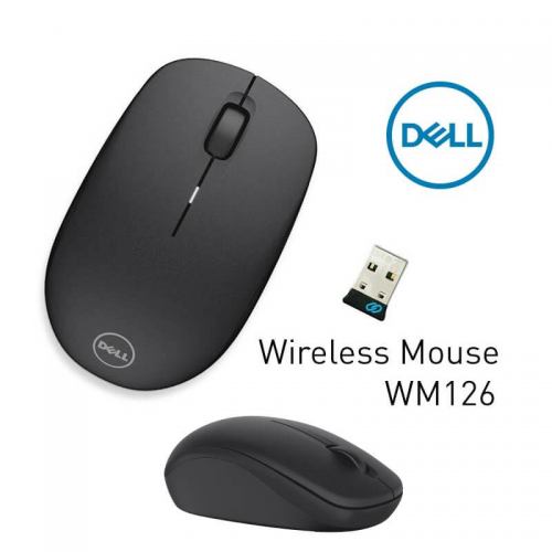 DELL WM126-BK, PDELL-570-AAMH, USB Nano, 2.4G Kablosuz, 1000dpi, Optik, 3 Tuşlu, 12ay Pil Ömrü, Siyah Mouse