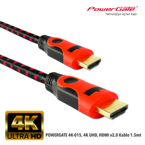 POWERGATE 4K-015, 4K UHD, HDMI v2,0 Kablo 1.5mt