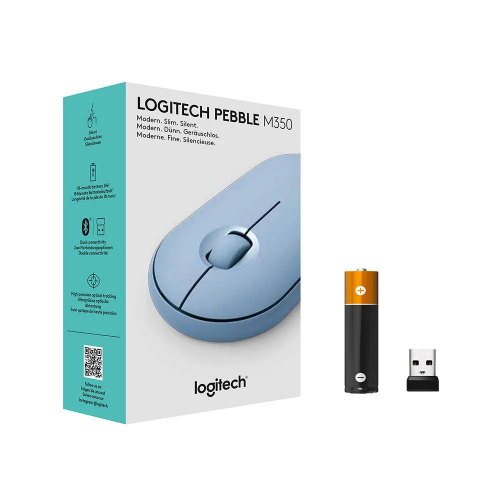 LOGITECH 910-005719, M350, USB Nano 2,4G Kablosuz, 1000dpi, Optik, 3 Tuşlu, 18ay Pil Ömrü, Blue Gray İnce ve Sessiz Mouse