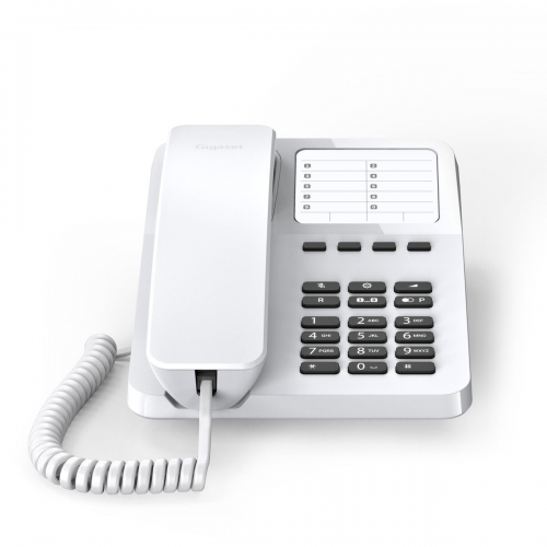 GIGASET DESK400, Masa Üstü TELEFON, Beyaz, 10 Hızlı Arama Tuşu, Tekrar Arama, İşitme Cihazı Uyumu, 3 ayarlanabilir zil sesi