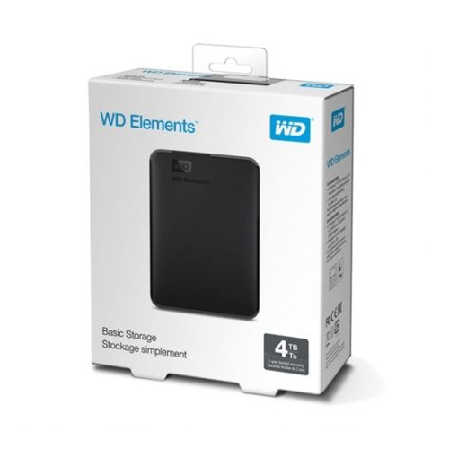 WD WDBU6Y0040BBK-WESN, Elements, 4TB, 2.5&quot;, USB3.0, Taşınabilir, Harici HDD, Siyah