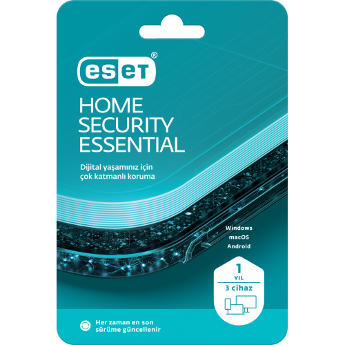 ESET HOME SECURITY ESSENTIAL 3 Kullanıcı, 1 YIL, BOX