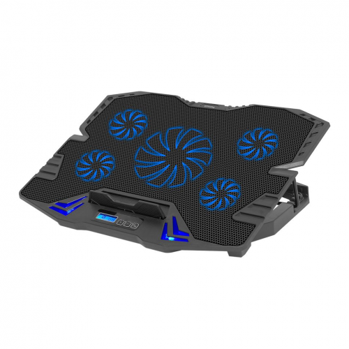 FRISBY FNC-5232ST (1x12,5cm 4x7cm) 5 Fan, 10&quot;-15.6&quot; Gaming Notebook Soğutucu, 5 Kademeli Stand, 3 Farklı Program, Ayarlanabilir Hız, Mavi Ledli (Siyah)