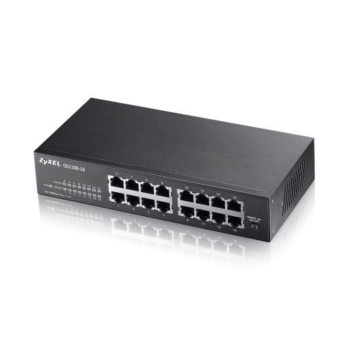 ZyXEL GS1100-16 V3, 16 Port, GigaBit, Yönetilemez, Masaüstü Switch