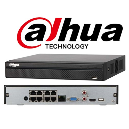 DAHUA NVR2108HS-8P-T, 8Kanal PoE, 8Mpix, H265+, 1 HDD Desteği, 1080P Kayıt, 80Mbps Bant Genişliği, NVR