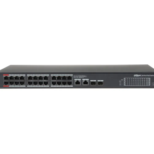 DAHUA PFS3228-24GT-360, 24 Port, GigaBit, 24 Port PoE, 360W, +2 Port Combo SFP, +2 Port GigaBit Uplink, Rack Mount Switch