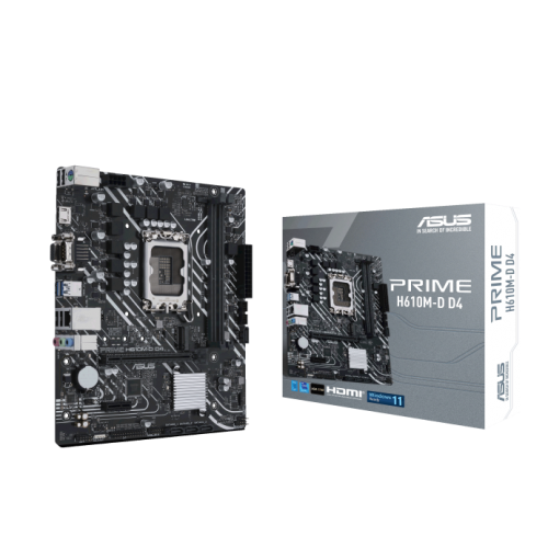 ASUS PRIME H610M-D D4, 2xDDR4, M.2, D-SUB, HDMI, COM Port, 12.Nesil, LGA1700 Soket, Anakart
