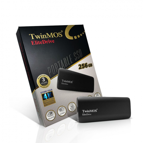TwinMOS PSSDEGBMED32 256GB Taşınabilir External SSD USB 3.2 Type-C (Dark Grey)
