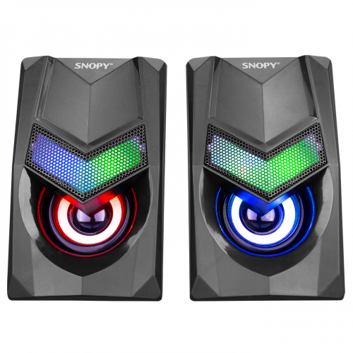 SNOPY SN-X25, 3W, 1+1 Masaüstü, USB Speaker, RGB Işıklı (Siyah)