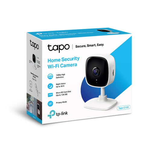 TP-LINK Tapo C100, Bebek/Ev Güvenlik Kamerası, WiFi, 1080P, 20Mt Gece Görüşü, Hareket algılama, Ses ve Işık Alarmı, İki Yönlü Ses