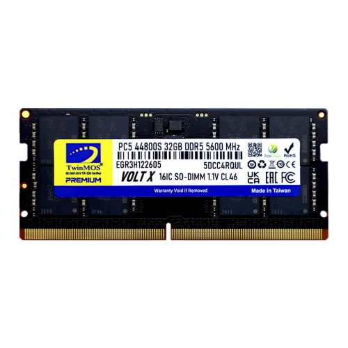 TwinMOS TMD532GB5600S46, 32GB, DDR5, 5600MHz,  CL46, 1.1V Notebook Ram