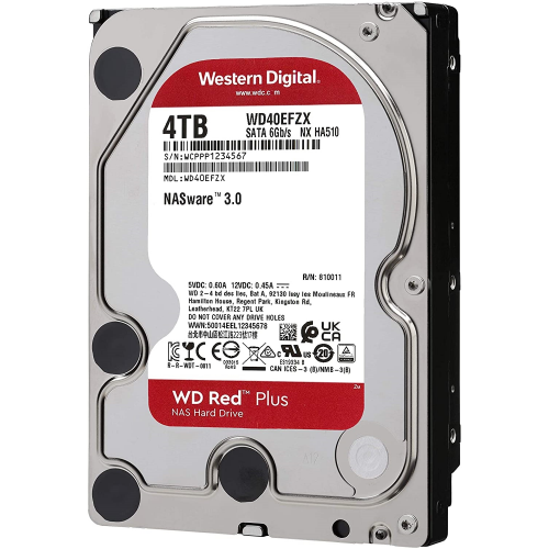 WD RED Plus, WD40EFZX, 3.5&quot;, 4TB, 128Mb, 5400 Rpm, 7/24 GÜVENLİK-NAS-SERVER, HDD