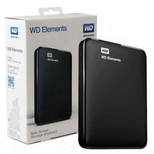 WD WDBU6Y0020BBK-WESN, Elements, 2TB, 2.5&quot;, USB3.0, Taşınabilir, Harici HDD, Siyah